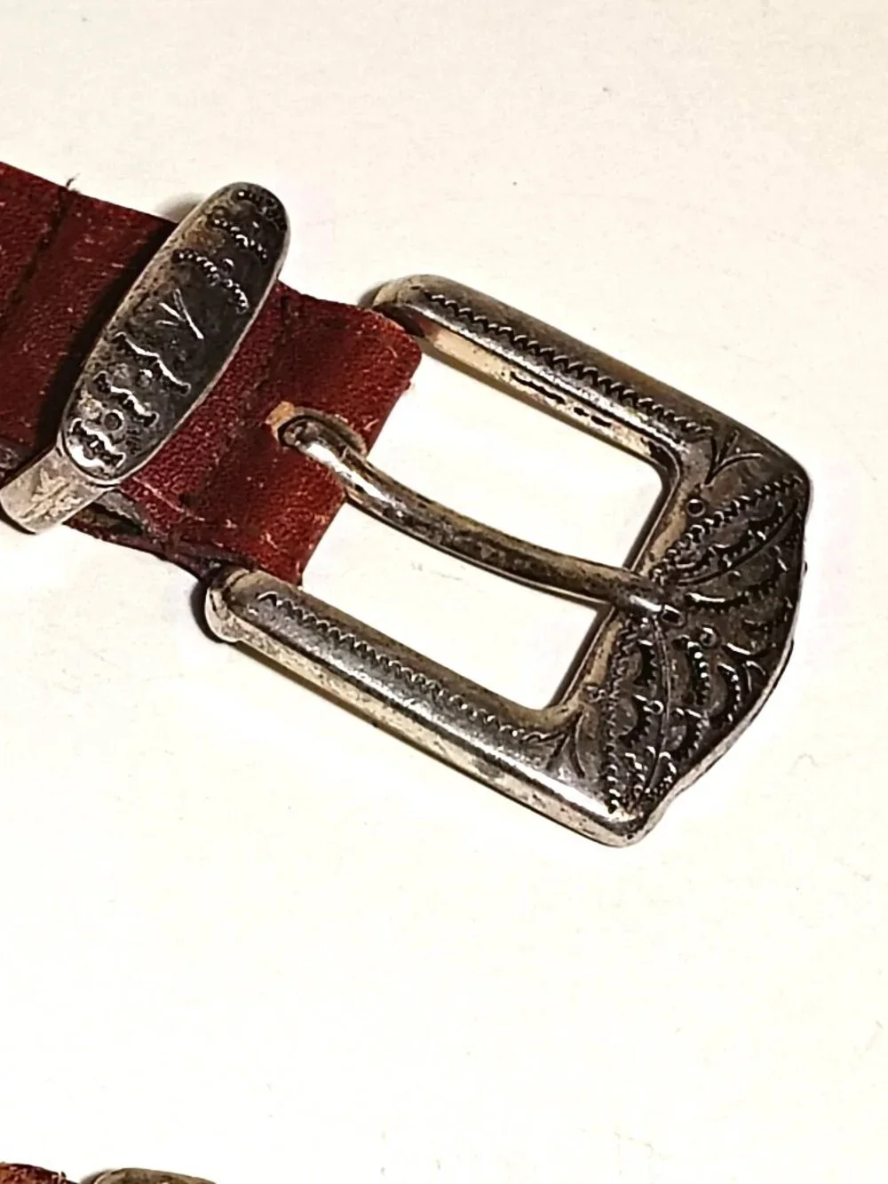 Latigo Western Concho Belt Full Grain Leather Brown Vintage Large Boho Festival - Picture 7 of 12